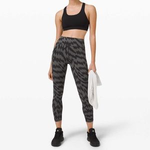 Lululemon Wunder Train 25” Voltage Graphite Grey Leggings Size 12